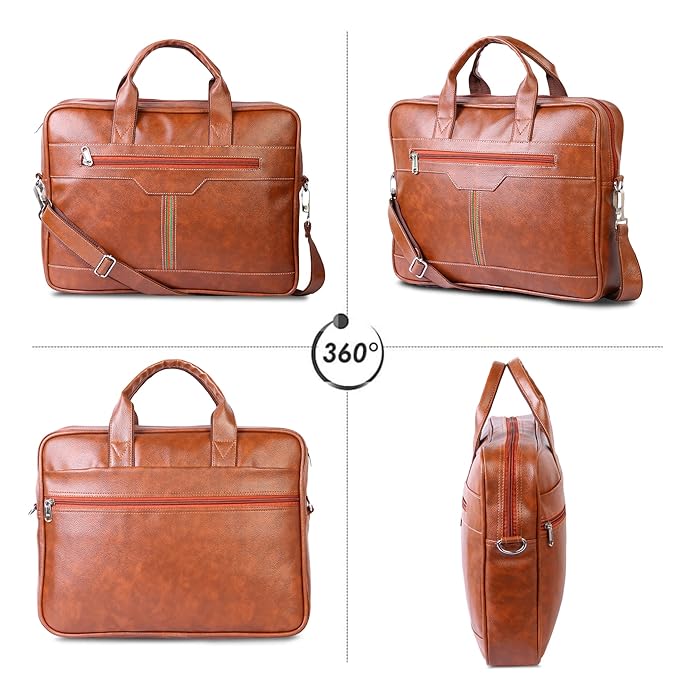 Professional Tan Messenger Bag for Office, Travel & Daily Use